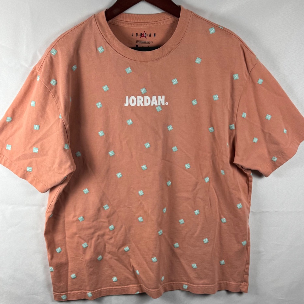 Jordan Jumpman All Over Print T-Shirt Coral Peach Mens Large CZ5185-893